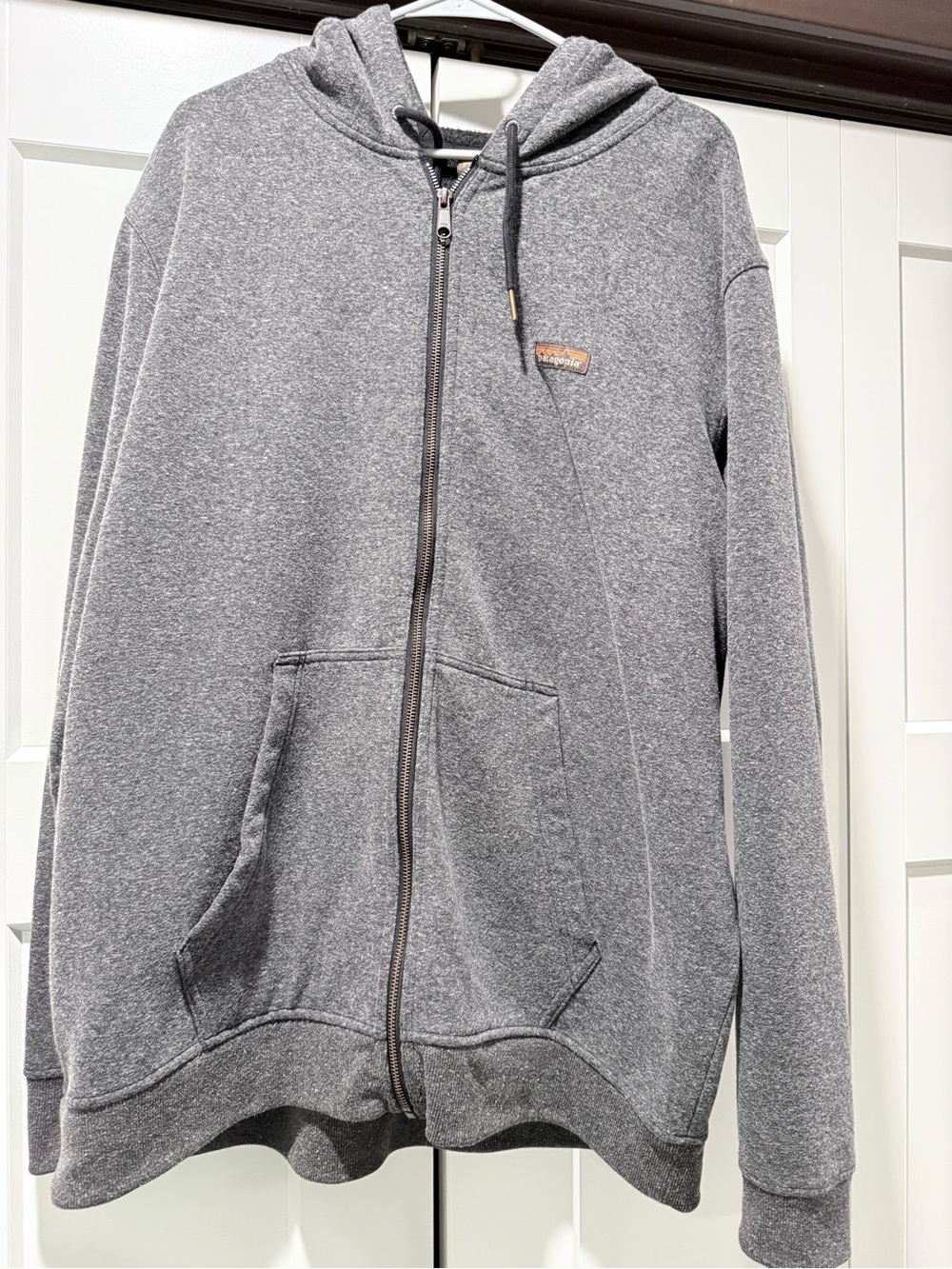 Patagonia Heather Gray Full-Zip Hooded Sweatshirt
